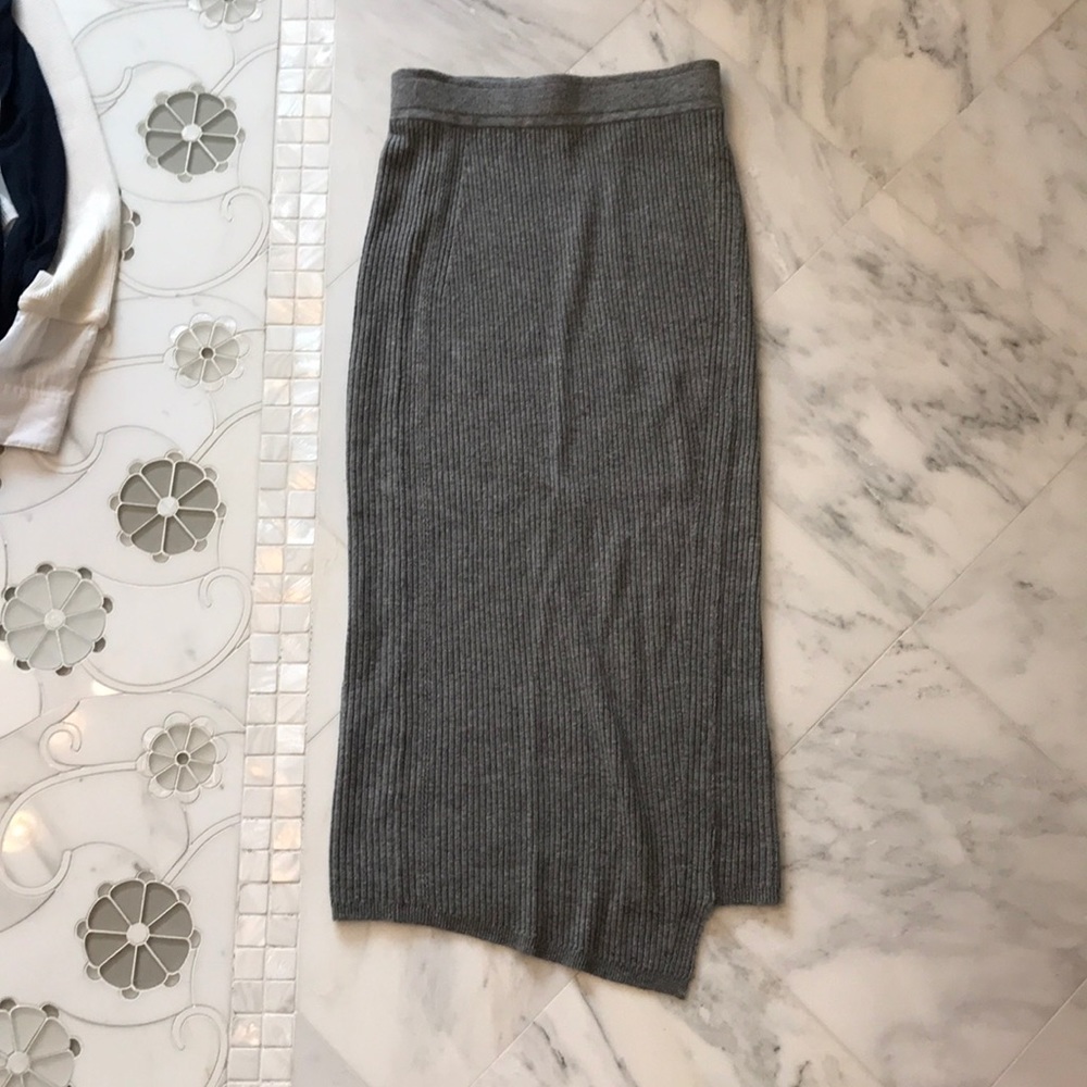 Asymmetric Inhabit sweater skirt.
